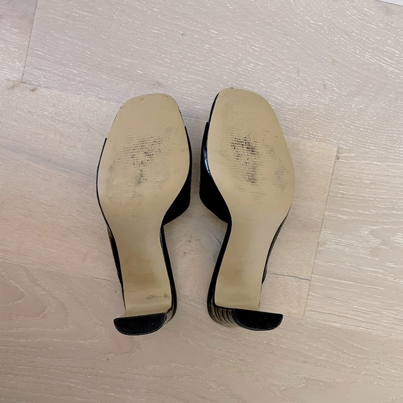 Black Leather Heels Size 8 - Picture 3 of 3